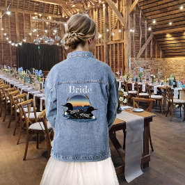 Landelijke Zonsondergang Vintage Loons Lake Trouwe Denim Jacket