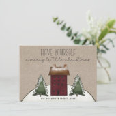 Landelijke zoutbak-huis kerstkaart (Staand voorkant)