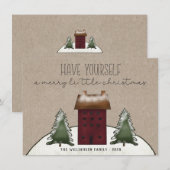 Landelijke zoutbak-huis kerstkaart (Voorkant / Achterkant)