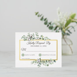 Landelijke Zuidelijke Katoenbol Botanische Trouw R Folie Uitnodiging Briefkaart
