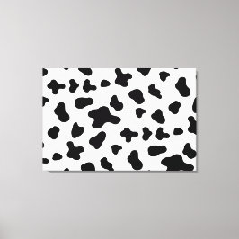 Landelijke zwart-wit koe canvas afdruk