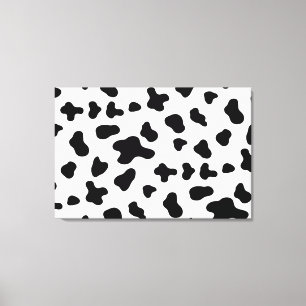 Landelijke zwart-wit koe canvas afdruk