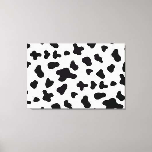 Landelijke zwart-wit koe canvas afdruk (Voorkant)