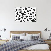 Landelijke zwart-wit koe canvas afdruk (Insitu (Slaapkamer))