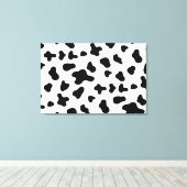 Landelijke zwart-wit koe canvas afdruk (Insitu (Houten vloer))