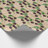 Landelijke Zwarte Bramen Cadeaupapier (Hoek)