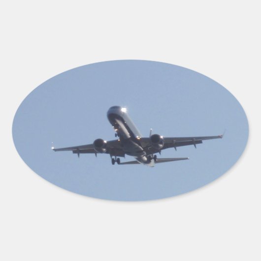 Landen in de zon ovale sticker (Voorkant)