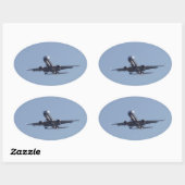 Landen in de zon ovale sticker (Vel)