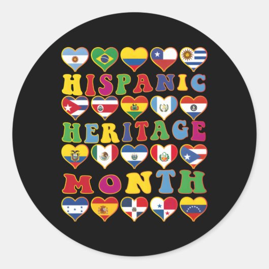 Landen met Latijns-Amerika en Latijns-Amerika vier Ronde Sticker (Voorkant)