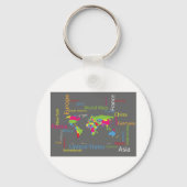 Landen op een Wereldkaart Sleutelhanger (Achterkant)