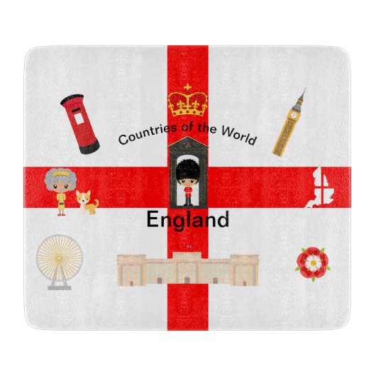 Landen van de wereld - Engeland 1 Snijplank (Voorkant)