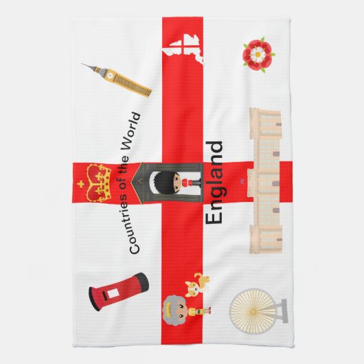 Landen van de wereld - Engeland 1 Theedoek (Verticaal)