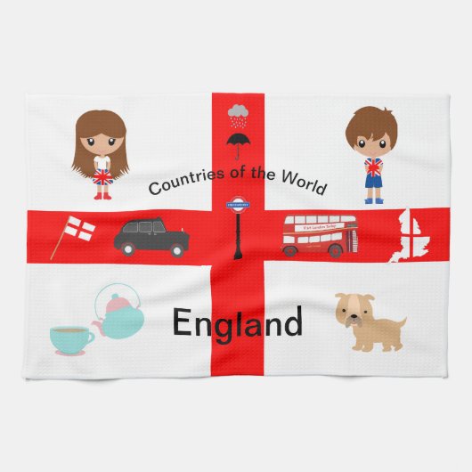 Landen van de wereld - Engeland 2 Theedoek (Horizontaal)