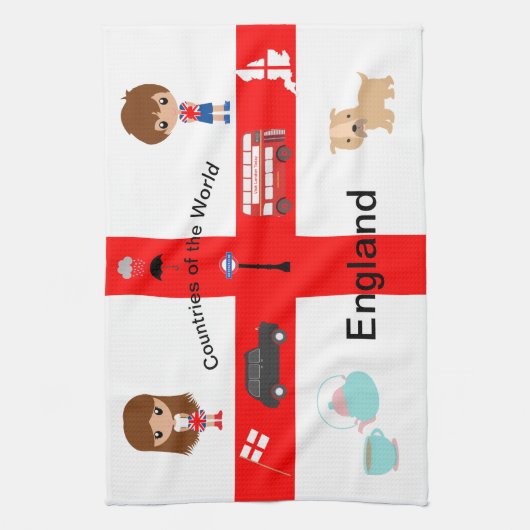 Landen van de wereld - Engeland 2 Theedoek (Verticaal)