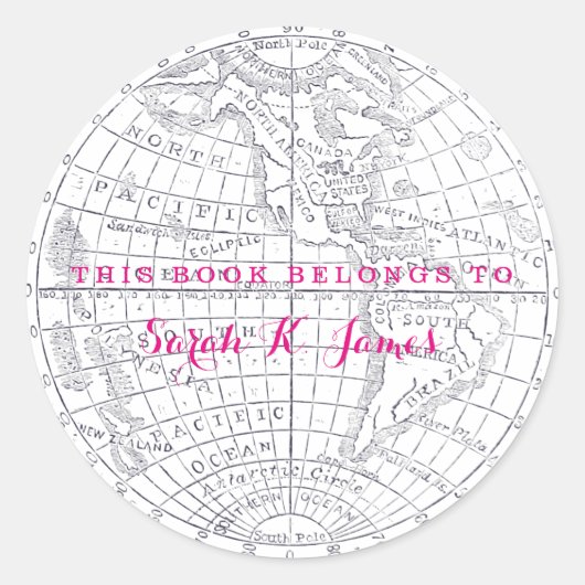 Landen van het Western halfrond Volledige BOOKPLAT Ronde Sticker (Voorkant)