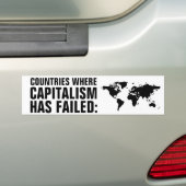 Landen waar het kapitalisme mislukt is bumpersticker (Op auto)