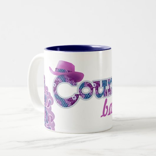 Landenbabe denim blauwe roze mok (Voorkant links)