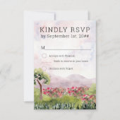 LandenbeemdWaterverf Roos Verticaal RSVP Kaartje (Voorkant)