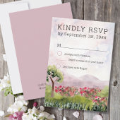 LandenbeemdWaterverf Roos Verticaal RSVP Kaartje