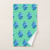 Landenblauw Gingham Bouquet Patroonhanddoekset Bad Handdoek (Handdoek)
