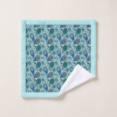 Landenblauw Gingham Bouquet Patroonhanddoekset Bad Handdoek (Wasdoekje)