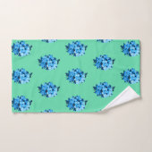 Landenblauw Gingham Bouquet Patroonhanddoekset Bad Handdoek (Handdoek)