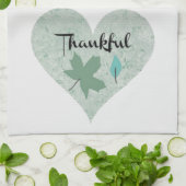 Landenblauw Thankful Heart Leaves Kitchen Towel Theedoek (Gevouwen)