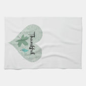 Landenblauw Thankful Heart Leaves Kitchen Towel Theedoek (Horizontaal)