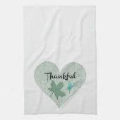 Landenblauw Thankful Heart Leaves Kitchen Towel Theedoek (Verticaal)