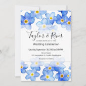 Landenblauw vergeet-me-nots bruiloft kaart (Voorkant)