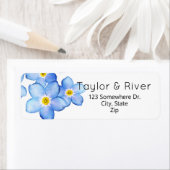 Landenblauw vergeet-me-nots etiket (Insitu)