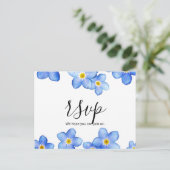 Landenblauw vergeet-me-nots RSVP Briefkaart (Staand voorkant)
