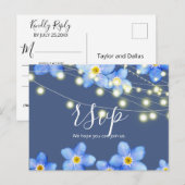 Landenblauw vergeet-me-nots RSVP Briefkaart (Voorkant / Achterkant)