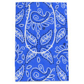 Landenblauwe paisleypratroonzak medium cadeauzakje (Voorkant)