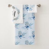 Landenblauwe Roos Waterverf Bad Handdoek (Insitu)