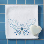 Landenblauwe Roos Waterverf Bad Handdoek