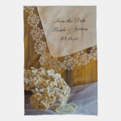 Landenbloem Barn Wedding Save the Date Theedoek (Verticaal)
