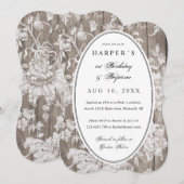 Landenbloem druk eerste verjaardag baptisme kaart (Voorkant / Achterkant)