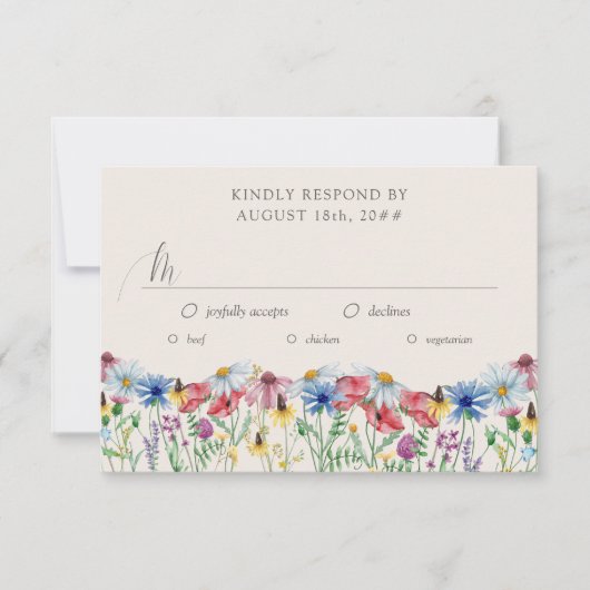 Landenbloem voor bloem in het wild RSVP kaartje (Voorkant)