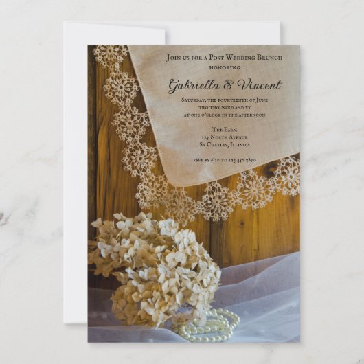 Landenbloemen Postbruiloft Brunch Kaart (Voorkant)