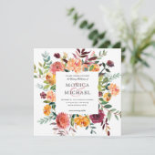 Landenblok | Autumn Botanical Lijst Wedding Kaart (Staand voorkant)