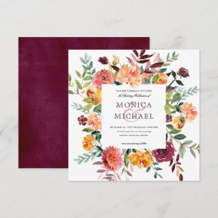 Landenblok   Autumn Botanical Lijst Wedding Kaart