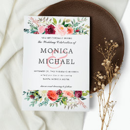 Landenblok | Autumn Flowers Chic Wedding Kaart