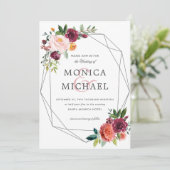 Landenblok | Floral Geometric Botanical Weddenscha Kaart (Staand voorkant)