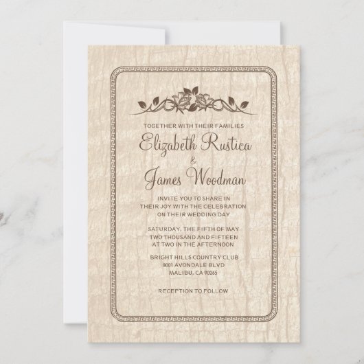 Landenbomen - Bark Wedding Invitations Kaart (Voorkant)