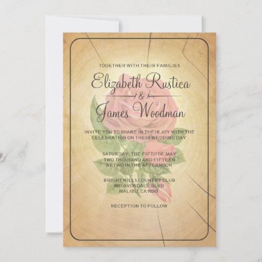 Landenbomen Rings Wedding Invitations Kaart (Voorkant)