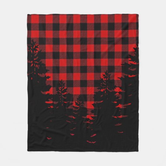 Landenbomen rode zwarte buffelstaart fleece deken (Voorkant)