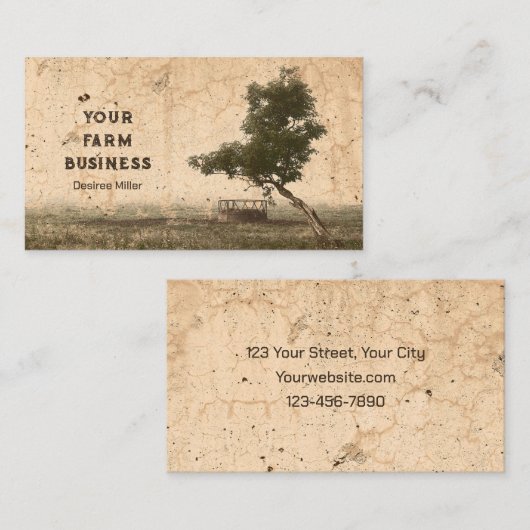 Landenbomen Rustisch  Antiek beige Visitekaartje (Voorkant / Achterkant)