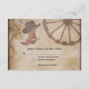Landenbootjes Wagon Wheel Weddenschap RSVP-kaarten RSVP Kaartje