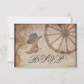 Landenbootjes Wagon Wheel Weddenschap RSVP-kaarten RSVP Kaartje (Achterkant)